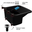 Ver imagem 5 de Tanque de Plástico 22l Preto + Torneira Duas Saídas + Sifão Sanfonado com Copo Preto + Veda Rosca