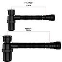 Ver imagem 6 de Tanque de Plástico 22l Preto + Torneira Duas Saídas + Sifão Sanfonado com Copo Preto + Veda Rosca