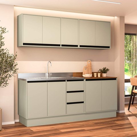 Armário de Cozinha Modulada Completa 4 Peças 200cm sem Tampo 250034 Koya Politorno Móveis