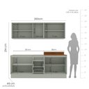 Ver imagem 2 de Armário de Cozinha Modulada Completa 4 Peças 200cm sem Tampo 250034 Koya Politorno Móveis