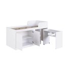 Ver imagem 6 de Cama Solteiro Escrivaninha Retrátil Armário Nichos Branco 192cm 110kg