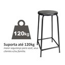 Ver imagem 4 de Banqueta Banco Alta 65cm Empilhavel Para Cozinha Balcão Bar Preta