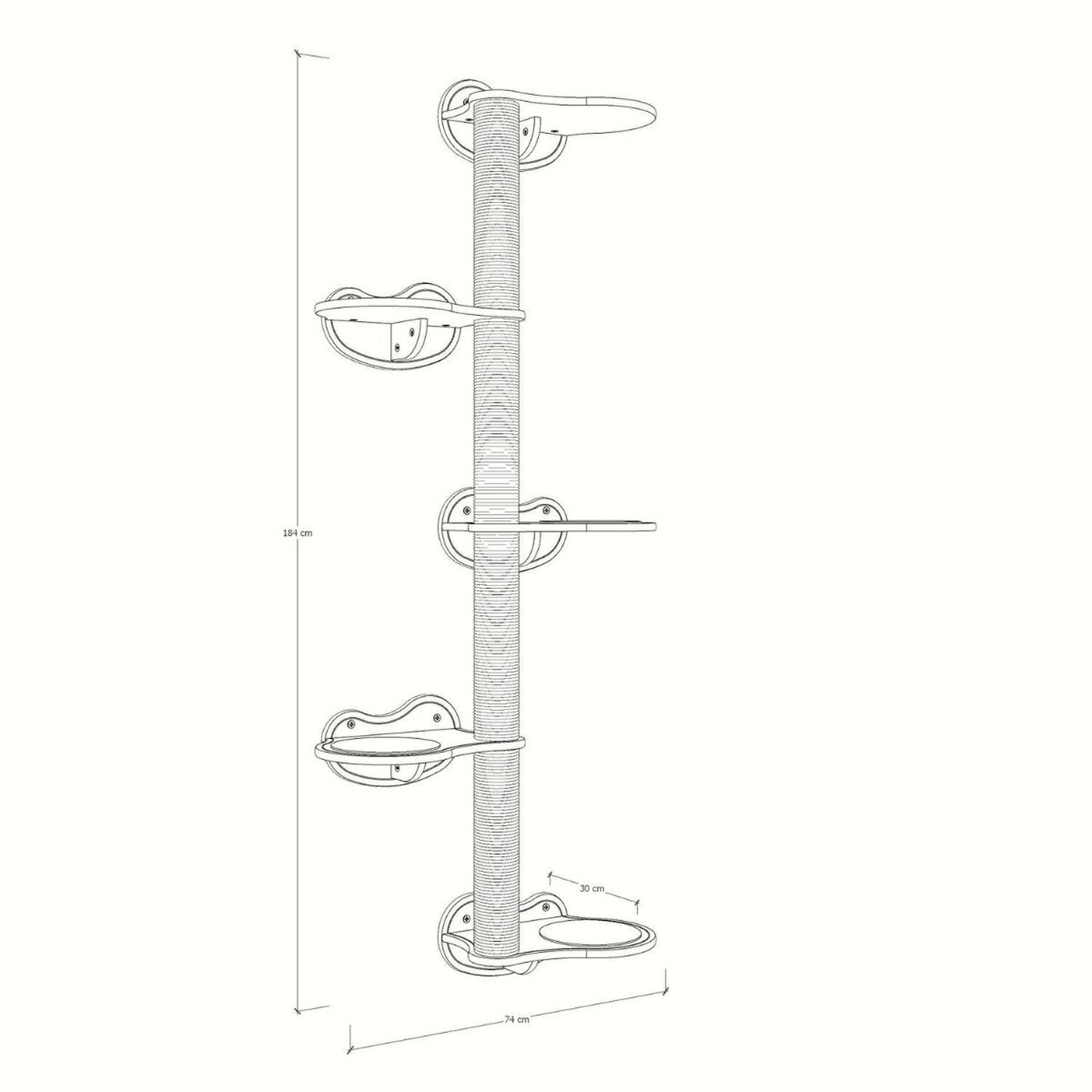 Árvore de Parede para Gatos Haru 5 Andares - 4