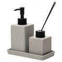 Ver imagem 1 de Cj 3 Pecas para Banheiro Granilite Quadratto Cinza Ceramica