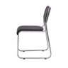 Cadeira Empilhável Office Dubai em Poliuretano (PU) Preto Base Fixa Cromada - 3