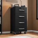 Ver imagem 4 de Escrivaninha Mesa Escritório com Gaveteiro com Chave Gávea 4 Gavetas 127cm Preto