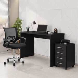 Escrivaninha Mesa Escritório 127cm com Gaveteiro com Chave Gávea