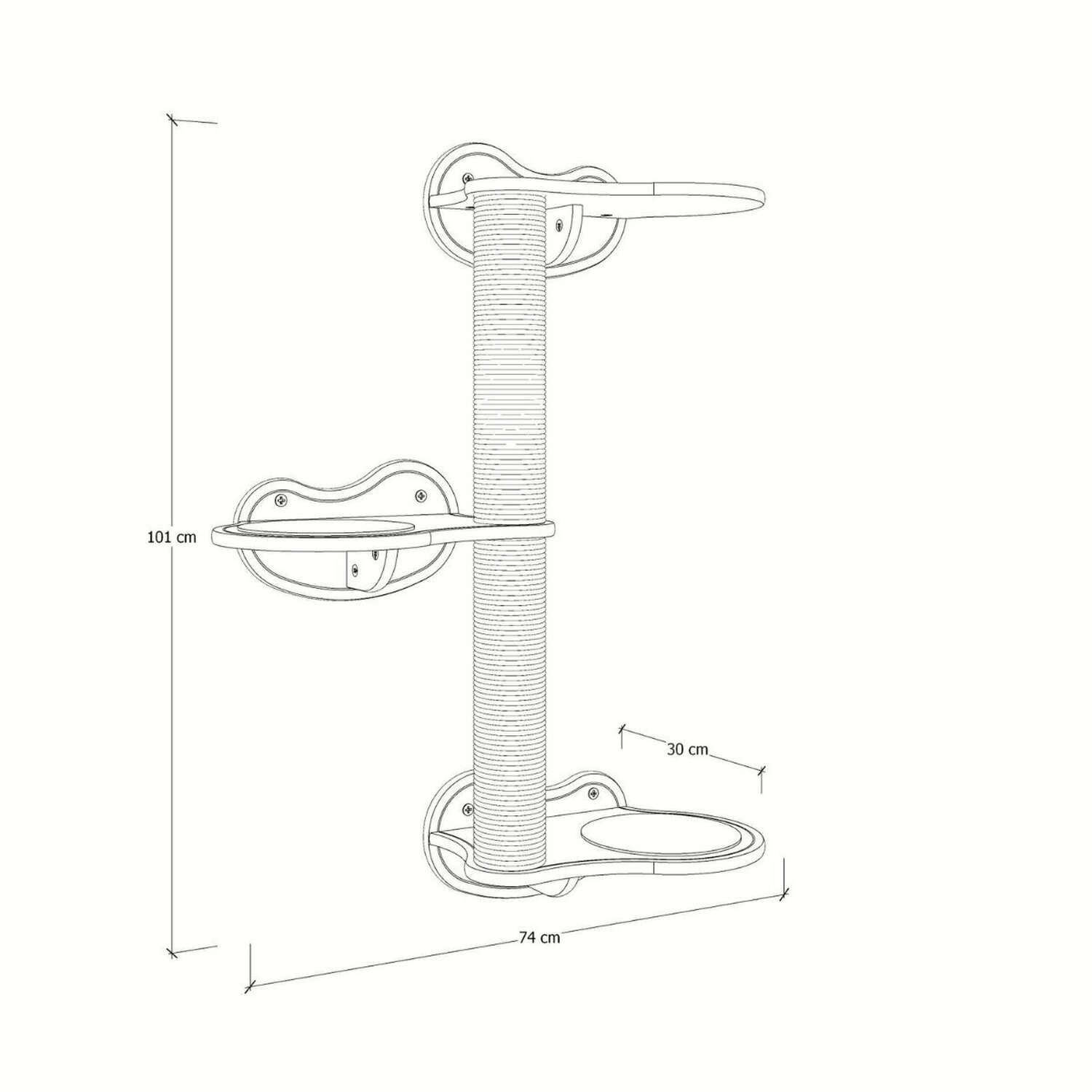 Árvore de Parede para Gatos Haru 3 Andares - 4