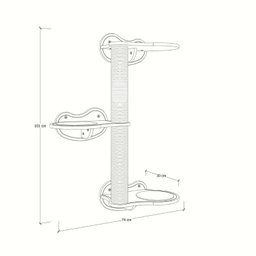 Árvore de Parede para Gatos Haru 3 Andares A 85cm x C 74cm x P 30cm - 4