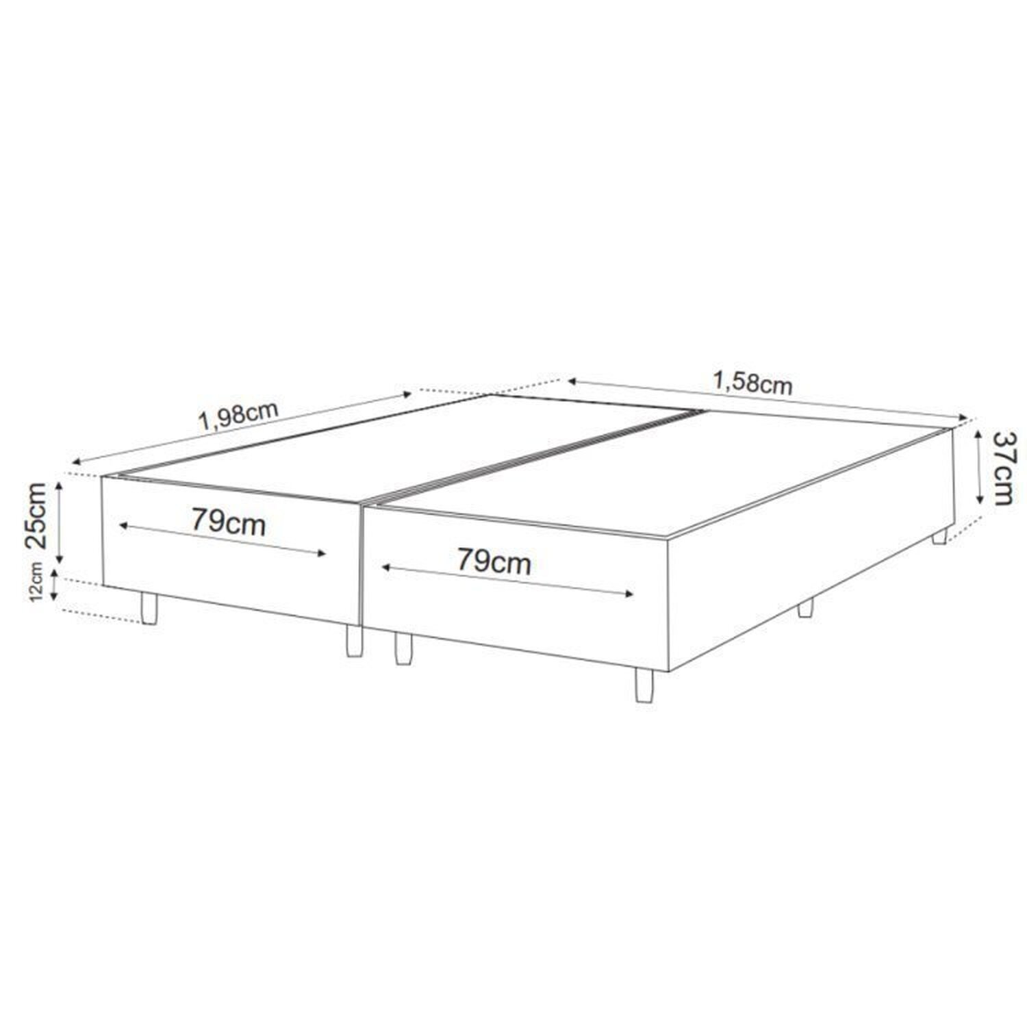 Cama Box Queen 158x198x78 com Colchão Molas Ensacadas Duplo Molejo Chile Yescasa - 4