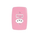 Ver imagem 1 de Interruptor de 1 Tecla Simples e Tomada 2P+T 20A , com Placa 4x2 Rosa