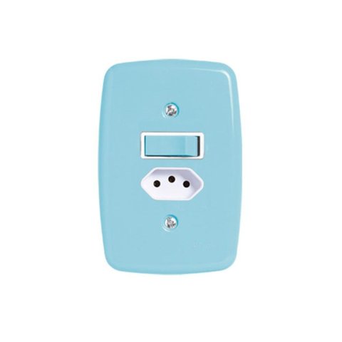 Interruptor de 1 Tecla Simples e Tomada 2p+t 20a , com Placa 4x2