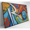 Ver imagem 3 de Quadro Grafite Parede 120x80 Cm Adesivo Fotográfico