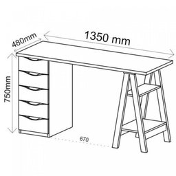 Conjunto 2 Escrivaninhas Modernas Spirit com Gavetas e Prateleiras - 10