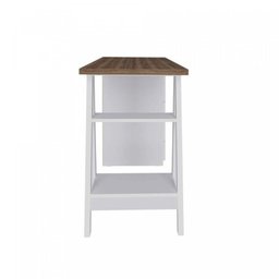 Conjunto 2 Escrivaninhas Modernas Spirit com Gavetas e Prateleiras 1720cm Nogal e Branco Artany - 5 Conjunto 2 Escrivaninhas Modernas Spirit com Gavetas e Prateleiras 1720cm Nogal e Branco Artany - 5