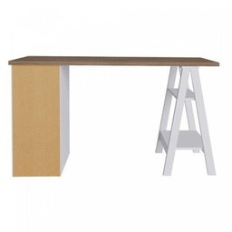 Conjunto 2 Escrivaninhas Modernas Spirit com Gavetas e Prateleiras 1720cm Nogal e Branco Artany - 6 Conjunto 2 Escrivaninhas Modernas Spirit com Gavetas e Prateleiras 1720cm Nogal e Branco Artany - 6