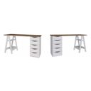 Ver imagem 2 de Conjunto 2 Escrivaninhas Modernas Spirit com Gavetas e Prateleiras 1720cm Nogal e Branco