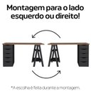 Ver imagem 7 de Conjunto 2 Escrivaninhas Modernas Spirit com Gavetas e Prateleiras 1720cm Nogal E Preto