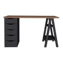 Ver imagem 3 de Conjunto 2 Escrivaninhas Modernas Spirit com Gavetas e Prateleiras 1720cm Nogal e Preto