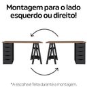 Ver imagem 7 de Conjunto 2 Escrivaninhas Modernas Spirit com Gavetas e Prateleiras 1720cm Nogal e Preto