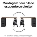 Ver imagem 7 de Conjunto 2 Escrivaninhas Modernas Spirit com Gavetas e Prateleiras 1720cm Nogal e Preto Artany