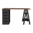 Ver imagem 3 de Conjunto 2 Escrivaninhas Modernas Spirit com Gavetas e Prateleiras 1720cm Nogal E Preto