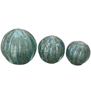 Kit Com 3 Esferas Murano Azuis - Tamanhos P, M E G Casa Del Grande Objetos Decorativos