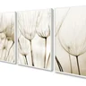 Kit 3 Quadros Decorativo Dente de Leão Boho com Moldura 60x40 Vinil - 1
