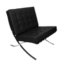Ver imagem 1 de Poltrona Barcelona Base Cromada Couro Natural Legitimo:preto