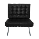 Ver imagem 2 de Poltrona Barcelona Base Cromada Couro Natural Legitimo:preto