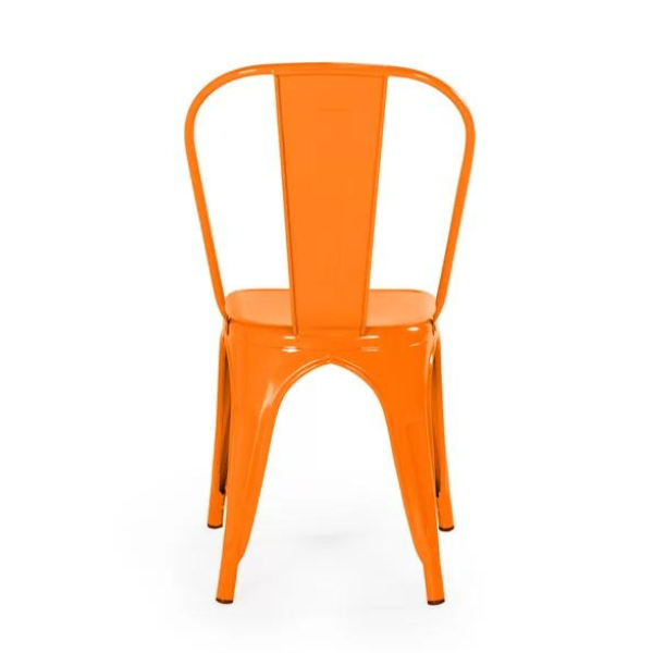 Cadeira Iron Tolix Design Industrial Jantar Cozinha Casa Laranja - 3