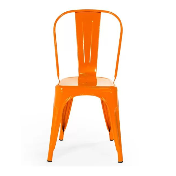 Cadeira Iron Tolix Design Industrial Jantar Cozinha Casa Laranja - 2