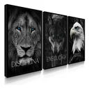 Ver imagem 1 de Kit 3 Quadros Decorativos Disciplina Execução Foco Leão