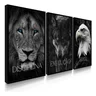 Kit 3 Quadros Decorativos Disciplina Execução Foco Leão - 1
