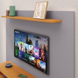 Painel Suspenso Prateleira Superior Nicho Tv até 48 Polegadas Sala Estar Quarto - Cinza/cinamomo - 6