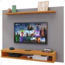 Ver imagem 1 de Painel Suspenso Prateleira Superior Nicho Tv até 48 Polegadas Sala Estar Quarto - Cinza/cinamomo