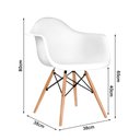 Ver imagem 6 de Mesa Jantar Industrial Preta 110cm Redonda Base V Cobre com 4 Poltronas Eiffel Brancas Madeira