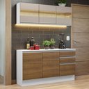 Ver imagem 1 de Armário de Cozinha Compacta 100% Mdf 120 Cm Branco/rustic/crema Smart Madesa 01