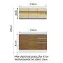 Ver imagem 4 de Armário de Cozinha Compacta 100% Mdf 120 Cm Branco/rustic/crema Smart Madesa 01