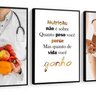 Kit 3 Quadros Decorativos Consultório Nutrição com Moldura 60x40 Vinil - 1