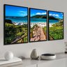 Kit 3 Quadros Decorativos Arraial do Cabo Praia Rj com Moldura 60x40 Vinil - 2