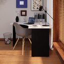 Ver imagem 2 de Mesa Angular New City Pé Painel 120 cm Cinza Cristal/Preto Gebb Work