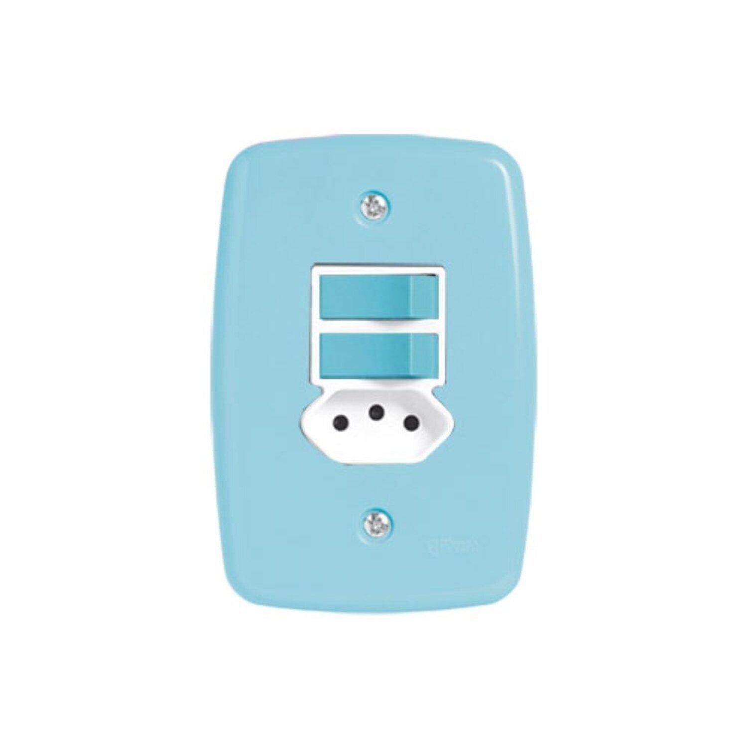 Interruptor de 2 Teclas Simples e Tomada 2p+t 20a , com Placa 4x2 - 1
