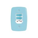 Ver imagem 1 de Interruptor de 2 Teclas Simples e Tomada 2p+t 20a , com Placa 4x2