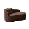 Sofá Orgânico Curvo Feijão Confortável Sala Estúdio Amore Bouclê Marrom - Montanari's Decor - 2
