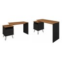 Ver imagem 3 de Conjunto 2 Escrivaninhas Plus Estilo 287cm Freijó e Preto Artany