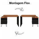 Ver imagem 4 de Conjunto 2 Escrivaninhas Plus Estilo 287cm Freijó e Preto Artany