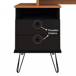 Conjunto 2 Escrivaninhas Plus Estilo 287cm Freijó e Preto Artany - 11 Conjunto 2 Escrivaninhas Plus Estilo 287cm Freijó e Preto Artany - 11