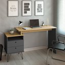 Ver imagem 2 de Conjunto 2 Escrivaninhas Plus Estilo 287cm Olmo e Grafito Cinza Artany