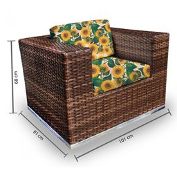 Conjunto Bora Bora - 1 Sofá 2 Lugares + 2 Poltronas + 1 Mesa de Centro - Antigua - 3